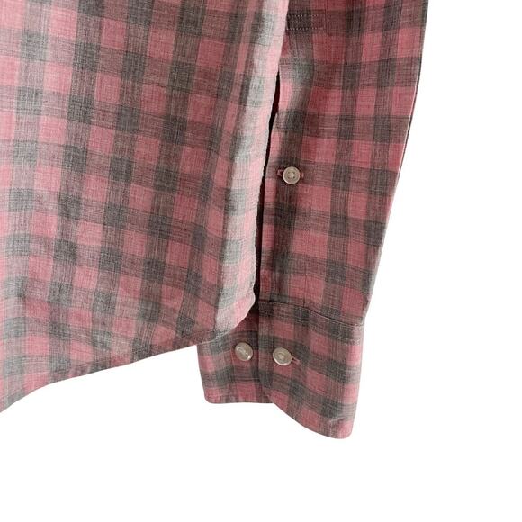 Bonobos Slim Fit Summer Weight Shirt Button Down Pink Grey Plaid Men's Medium - Picture 5 of 6